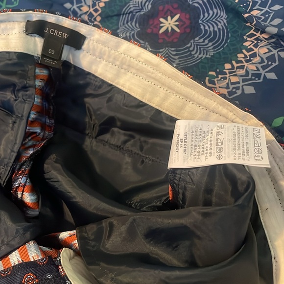 J. CREW Foulard Jacquard C1157 Blue Multi Print 4-Pocket Drawstring Pants EUC 00 - Picture 9 of 12